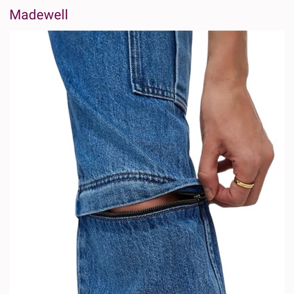 Madewell Baggy Straight Cargo Jeans Zip Off Edition Sz 27 - Picture 9 of 16